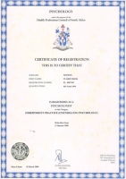 HPCSA Certificate of Registration - Counselling Psychology